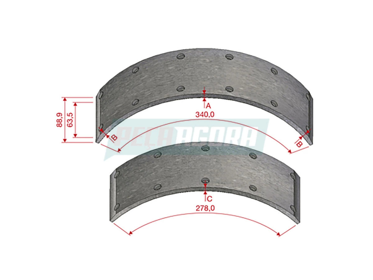 LONA FREIO TRASEIRO AGRALE VOLARE 6000 1600D 1800D 4500D 5000D 94 A 98 TRASEIRA 