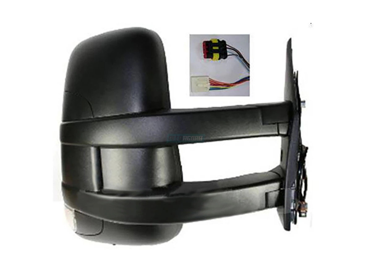 ESPELHO RETROVISOR LD ELETRICO LONGO PARA IVECO DAILY COM LAMPADA (388-IVD001TDL