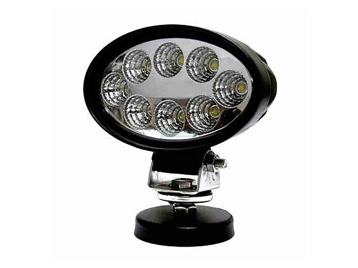 FAROL AUXILIAR OVAL 8 LEDS 9 A 48V UNIVERSAL SUPORTE USO GERAL TRATORES MAQUINAS