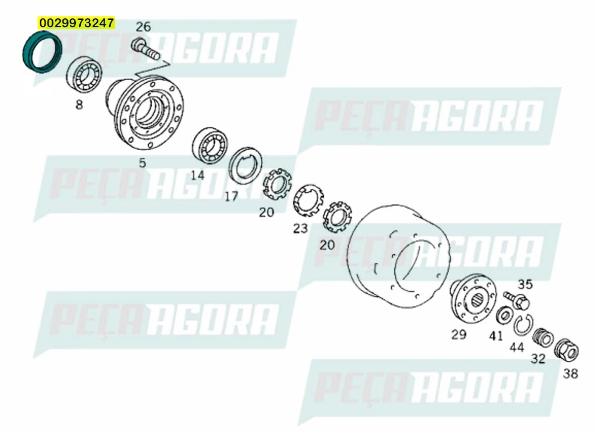 RETENTOR CUBO DE RODA MB   (0029973247)