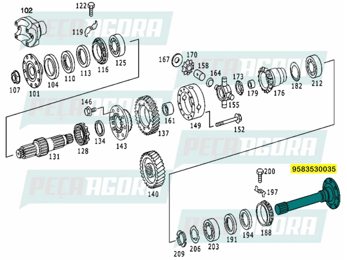 EIXO DIFERENCIAL ACO MB 2638   (9583530035)