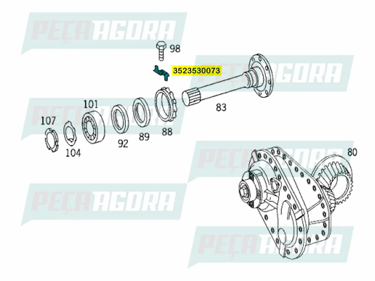 TRAVA DO PINHAO 3523530073 MB MERCEDES BENZ (3523530073)
