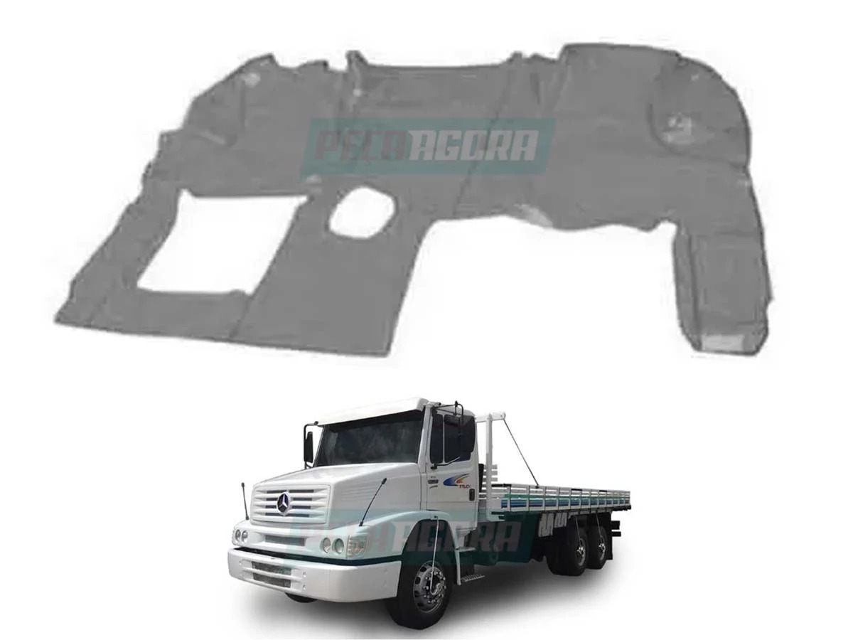 TAPETE VINIL CAMINHAO MB 1620 BICUDO 2000 A 2005 COM CAPU MOTOR CINZA (246979)