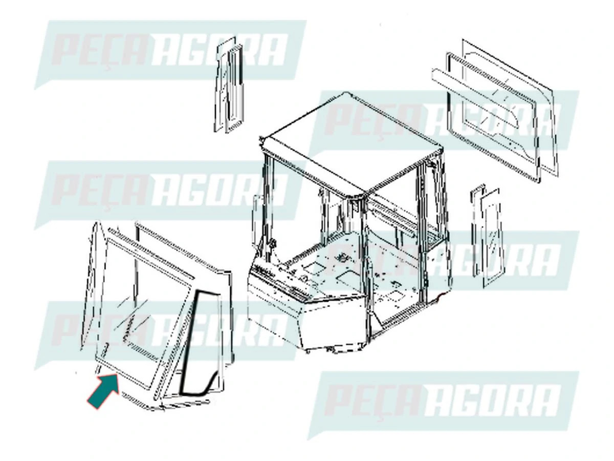 VIDRO DIANTEIRO CAT 459-7290 CATERPILLAR 950L (459-7290)