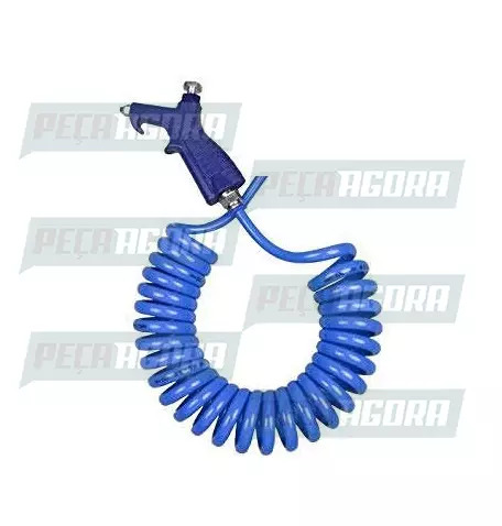 MANGUEIRA AR ESPIRAL 5M NYLON LIMPEZA CABINE AZUL COMPLETA (460805)
