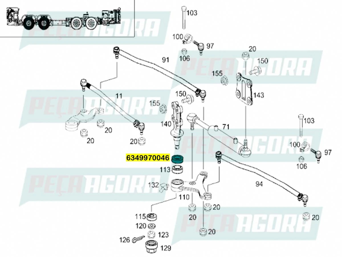 RETENTOR MANCAL INTERMEDIARIO DA BARRA DE DIRECAO MB O500 ONIBUS MERCEDES BENZ (