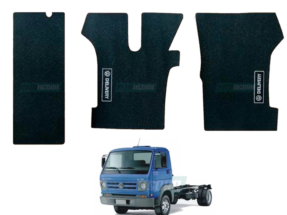 TAPETE VW DELIVERY BORRACHA TEXTURIZADO 3 PECAS COM NOME COM LOGO VOLKSWAGEN (13