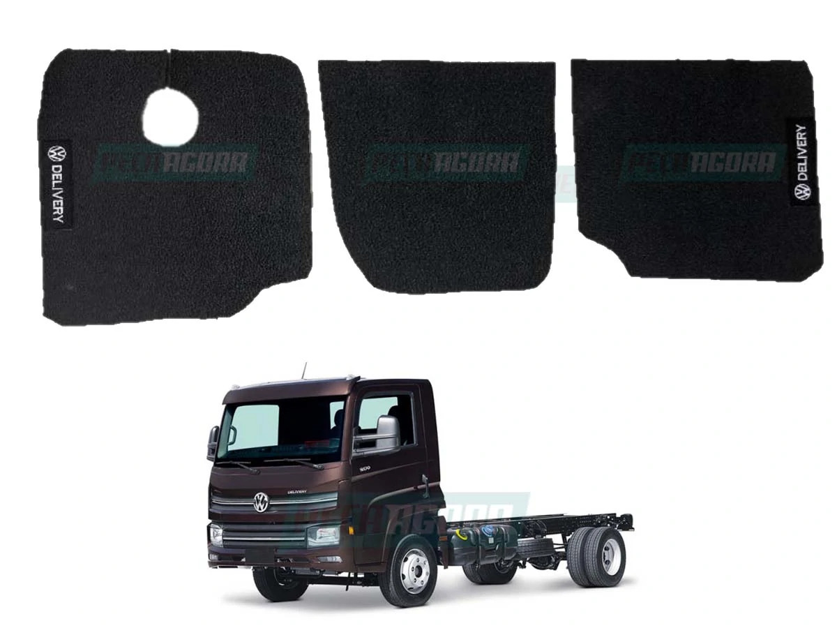 TAPETE VW DELIVERY 2018... BORRACHA TEXTURIZADO 3 PECAS COM NOME COM LOGO (13840