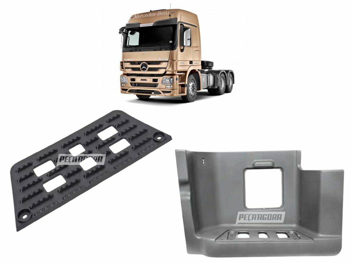 KIT ESTRIBO CABINE ESQUERDO + PISANTE ESTRIBO ESQUERDO MB ACTROS TETO BAIXO  (K.