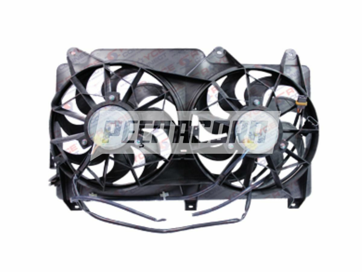 ELETROVENTILADOR DUPLO C/ DEFLETOR DO RADIADOR CHEVROLET S10 BLAZER COM AR CONDI