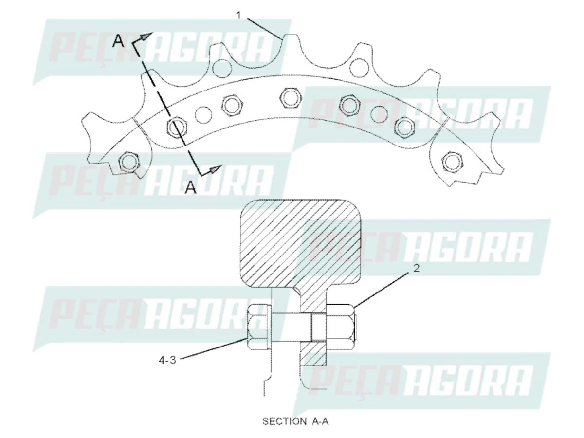 SEGMENTO 7 FUROS TRATOR CATERPILLAR D7R D7R II D7R XR D8R D8T  (3145462)