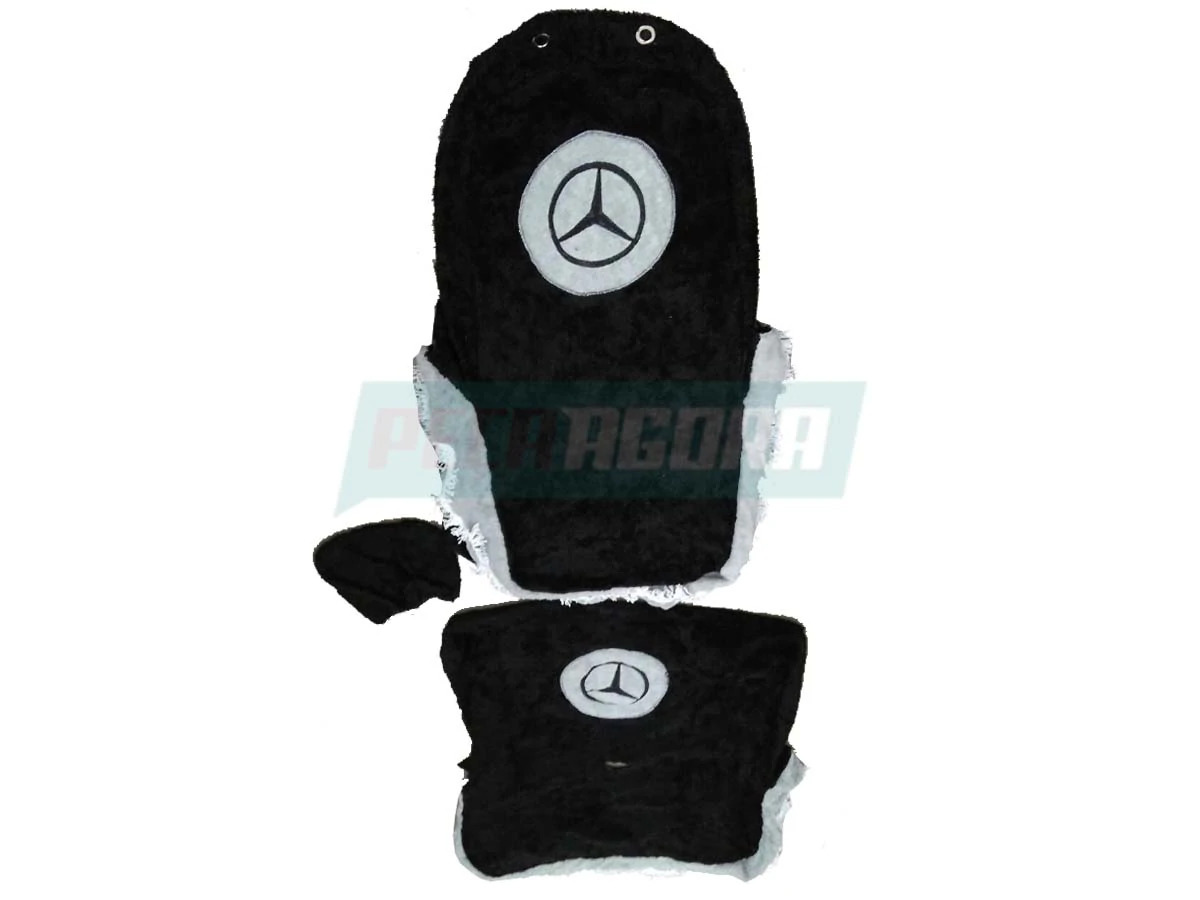 CAPA PELUCIA CHINIL BANCO COM LOGO MB 608D 708 MOTORISTA CARONA GAUCHA PRETA (44