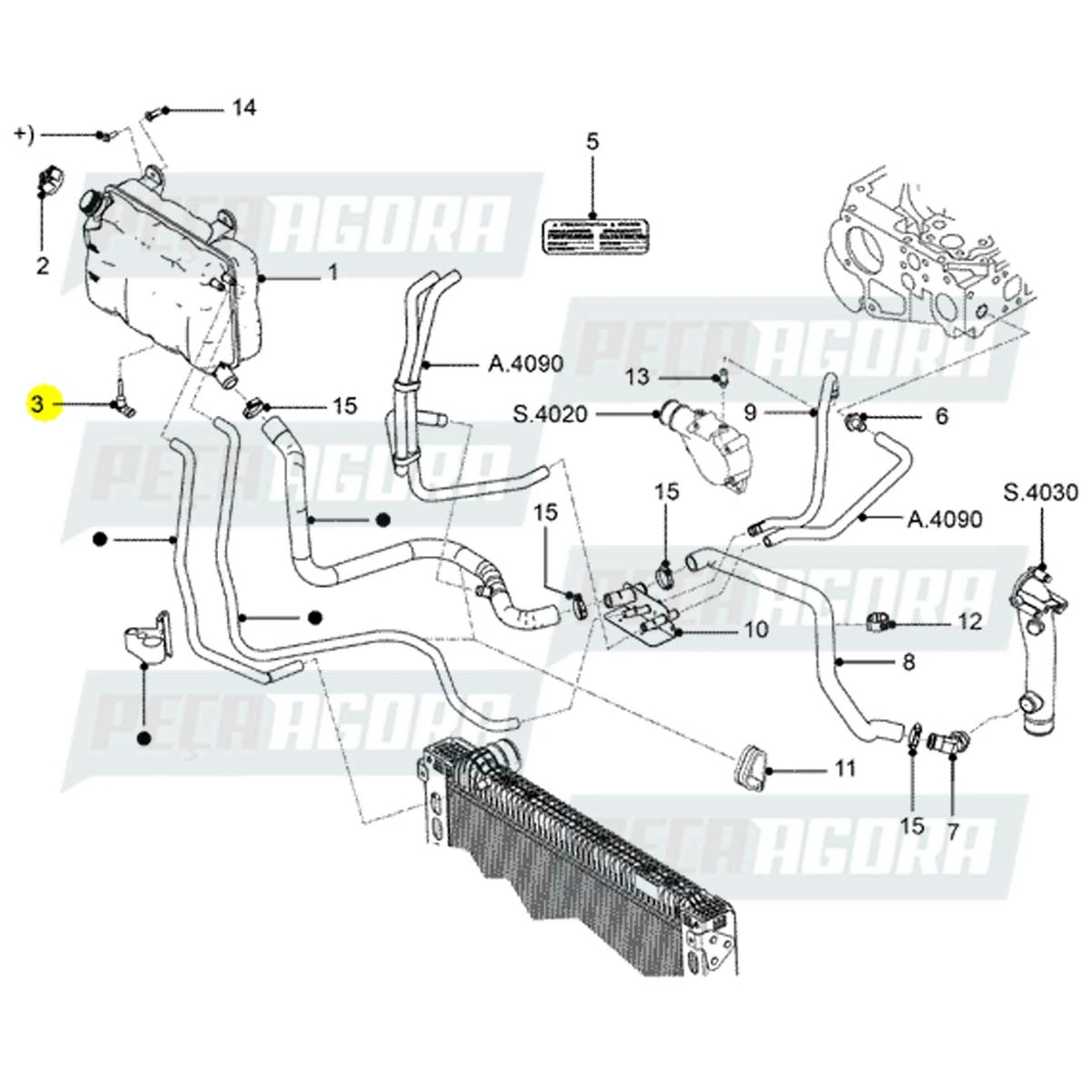 SENSOR DO NIVEL D'AGUA FORD CARGO 2042 4X2 2842 6X2 (CC468B397AA)