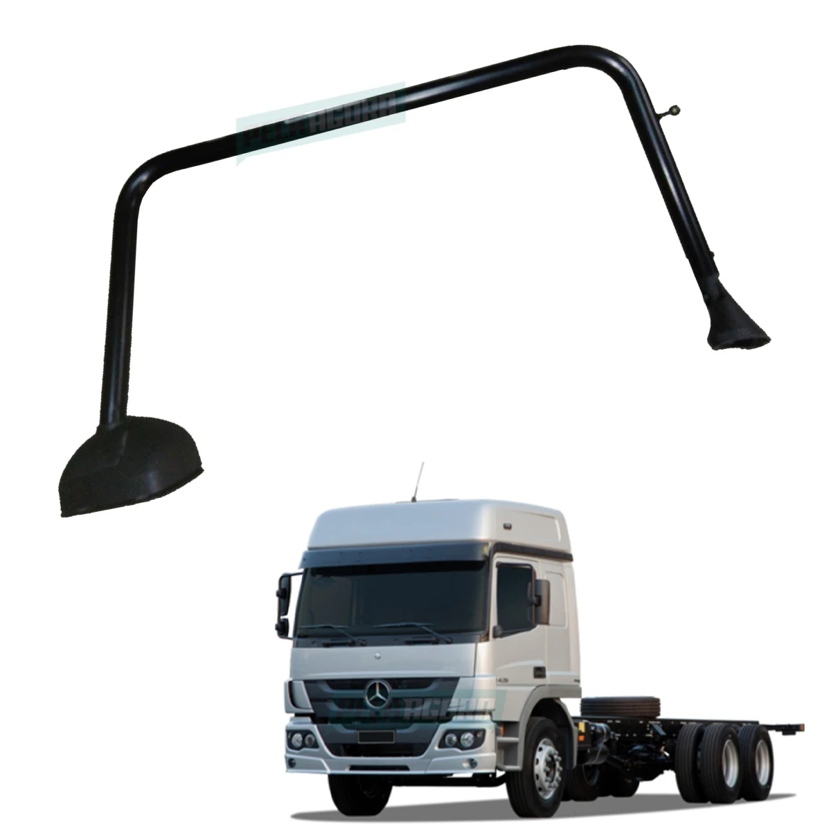 BRACO ESPELHO RETROVISOR LD COM ESPELHO AUXILIAR MB AXOR ATEGO 2007 A 2012 (0028