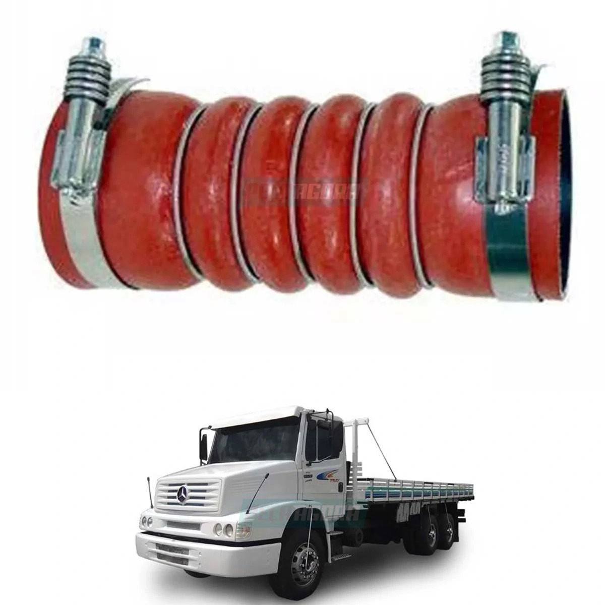 MANGUEIRA INTERCOOLER MB 1938 1620 COM ABRACADEIRA MERCEDES BENZ (6965007375)