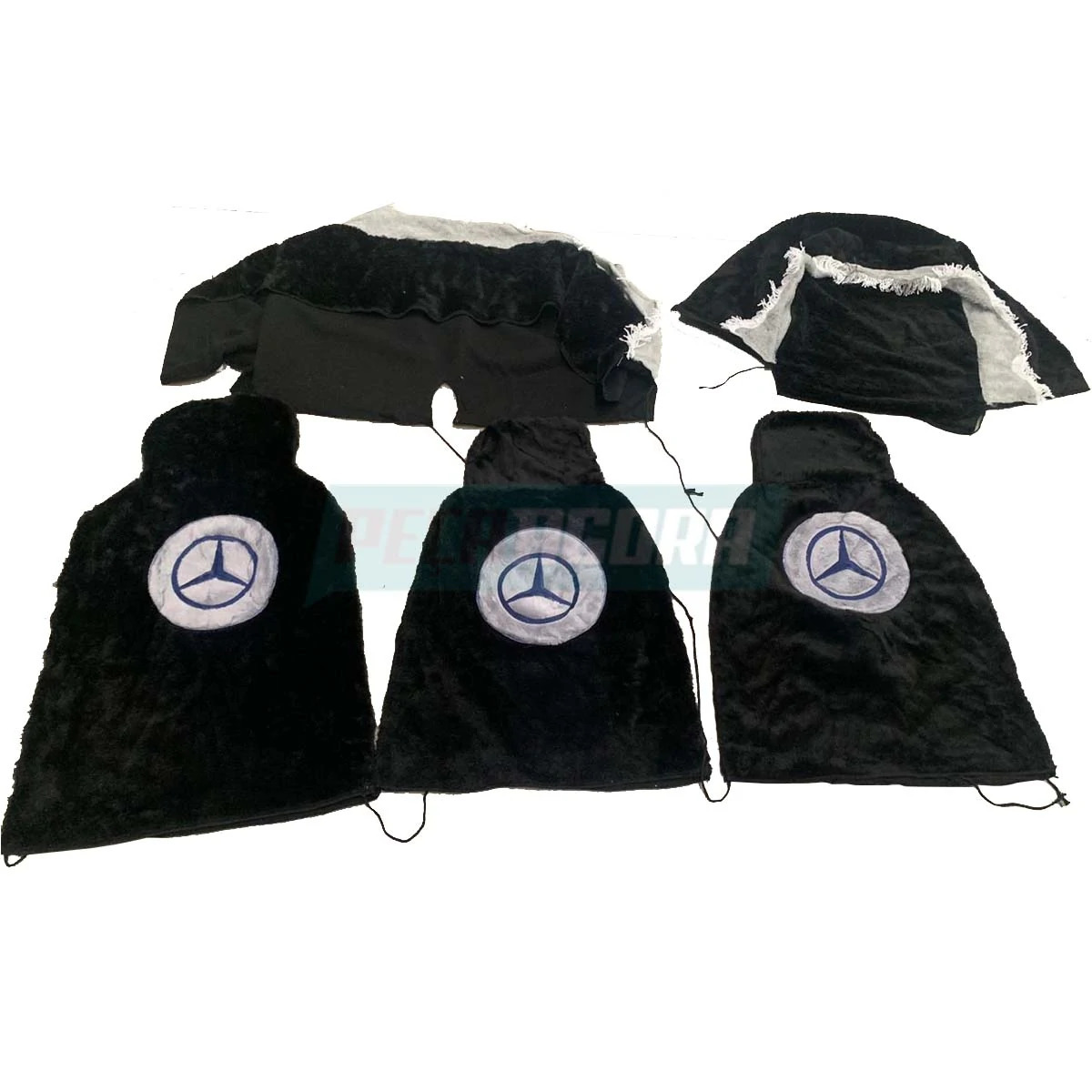 CAPA PELUCIA CHINIL BANCO COM LOGO MB ACCELO MOTORISTA CARONA GAUCHA PRETA (4461