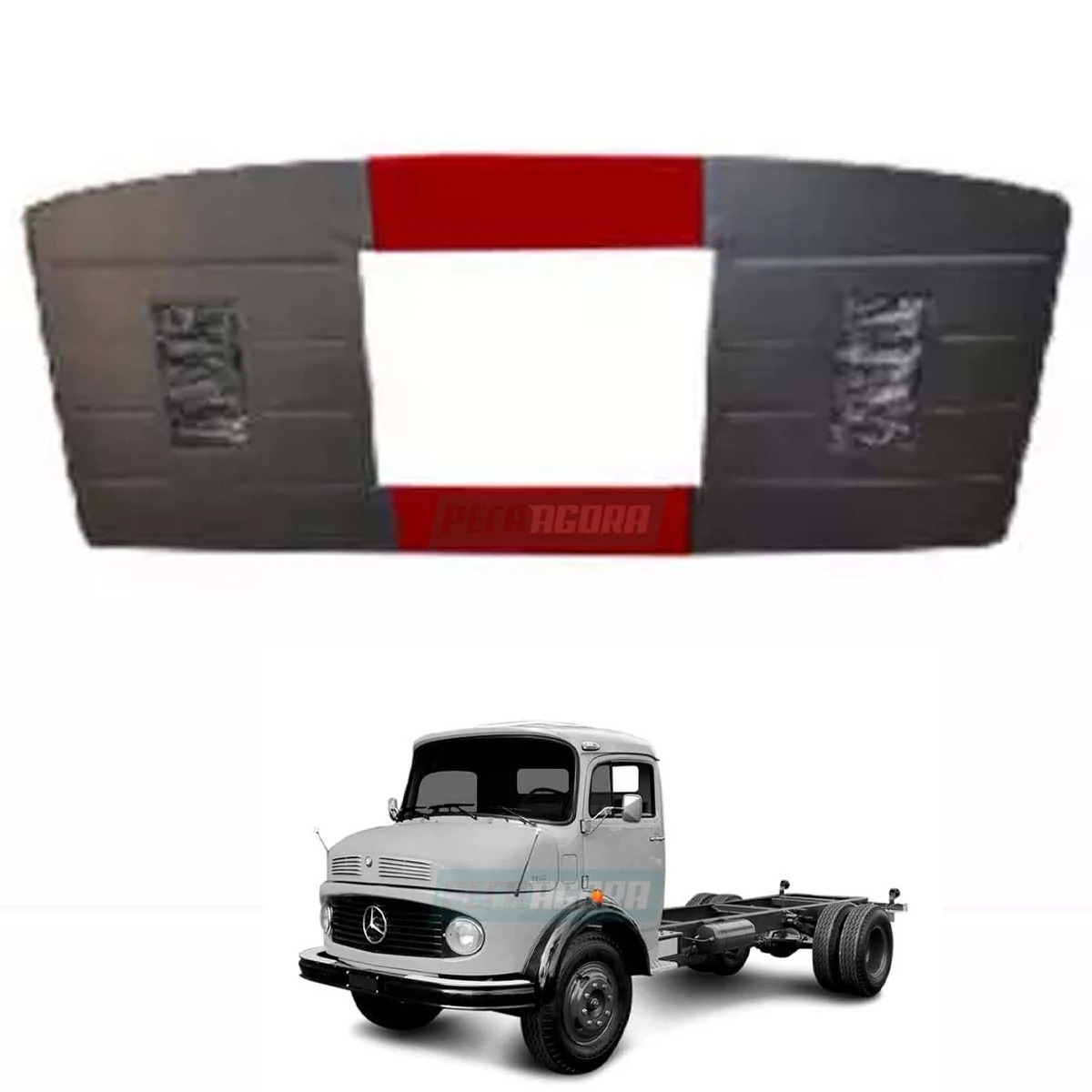 FORRO TETO CAMINHAO MB 1113 1513 1114 1518 2013 CABINE ALTA COM BOLSA VERMELHA -