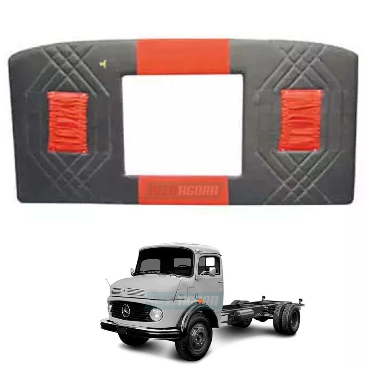 FORRO TETO SAO GERALDO VELUDO MERCEDES BENZ 1113... CABINE ALTA VERMELHO (221017