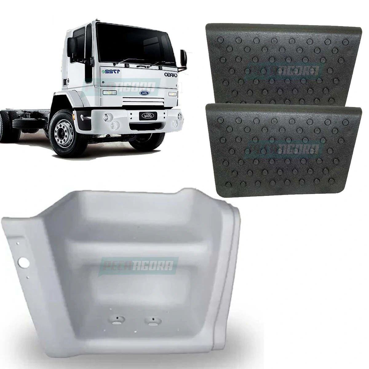 ESTRIBO COM 2 TAPETES DIR FORD CARGO 1317 1717 1421 1617 1215 1415 1421 3222 152