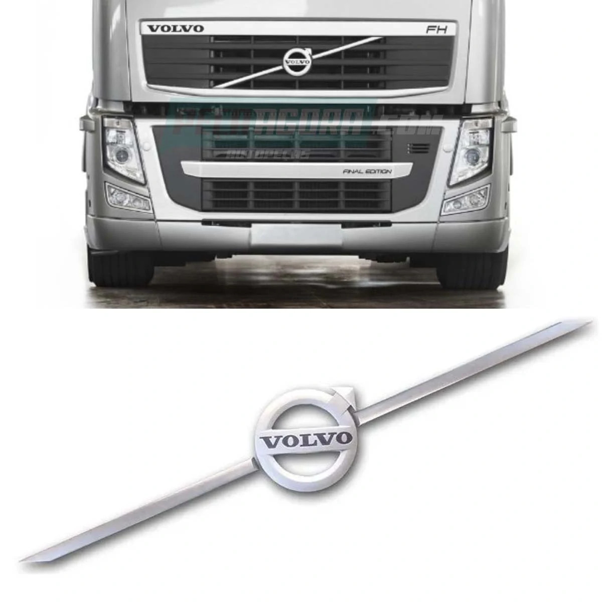 EMBLEMA TRANSVERSAL GRADE VOLVO FH 2010 A 2014 - CROMADO (82322969)