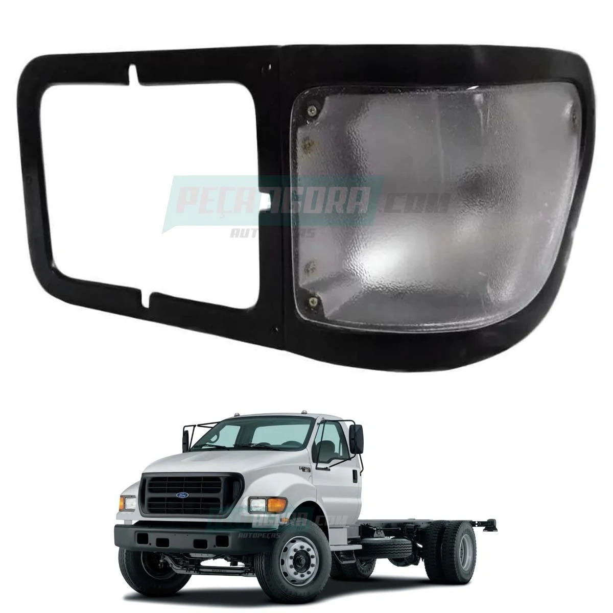 LANTERNA SETA CRISTAL MOLDURA FAROL ESQUERDA FORD PITBULL F12000 F14000 F16000 9