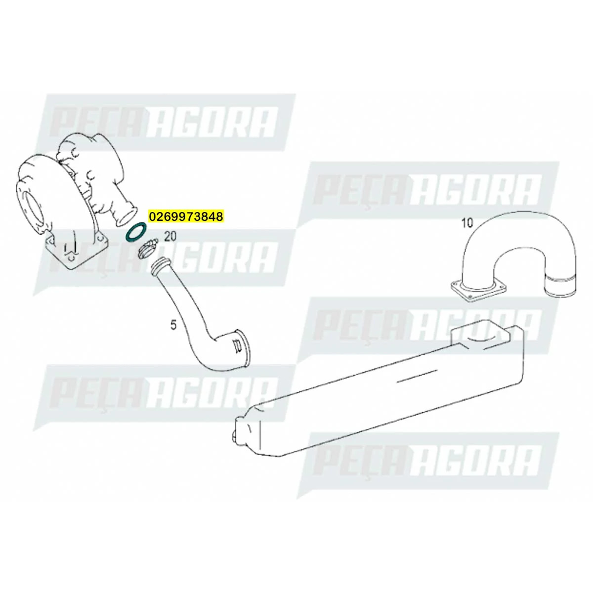 ANEL DE VEDACAO TUBO DE AR TURBINA MB OM 457   (0269973848)