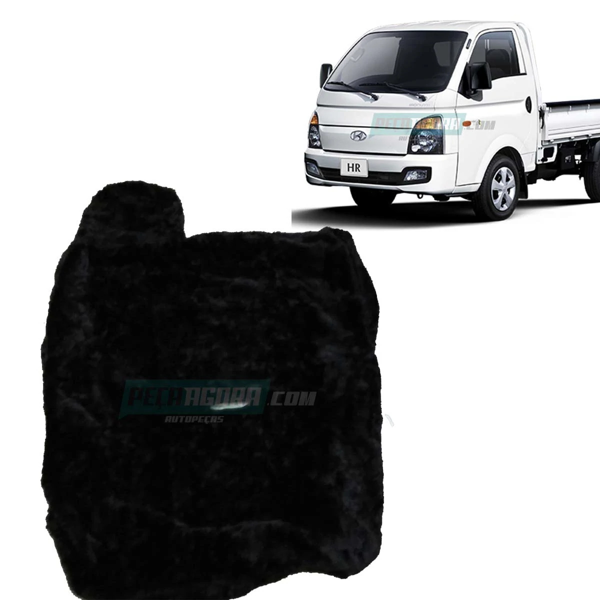 CAPA PELUCIA CHINIL BANCO SEM LOGO HYUNDAI HR SO CARONA PRETA (457434)