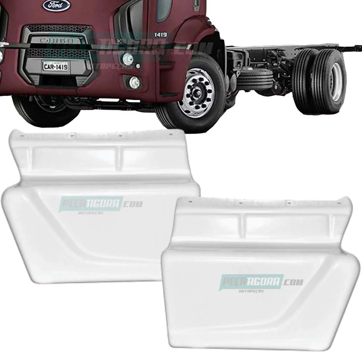 KIT TAMPA ESTRIBO FORD CARGO 2012 RODOVIARIO PLASTICO ABS (R010173-C70056)