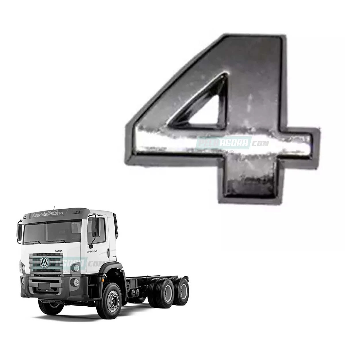 EMBLEMA NUMERO 4 VW CONSTELLATION DELIVERY WORKER ATE 2011 VOLKSWAGEN  (V2104)