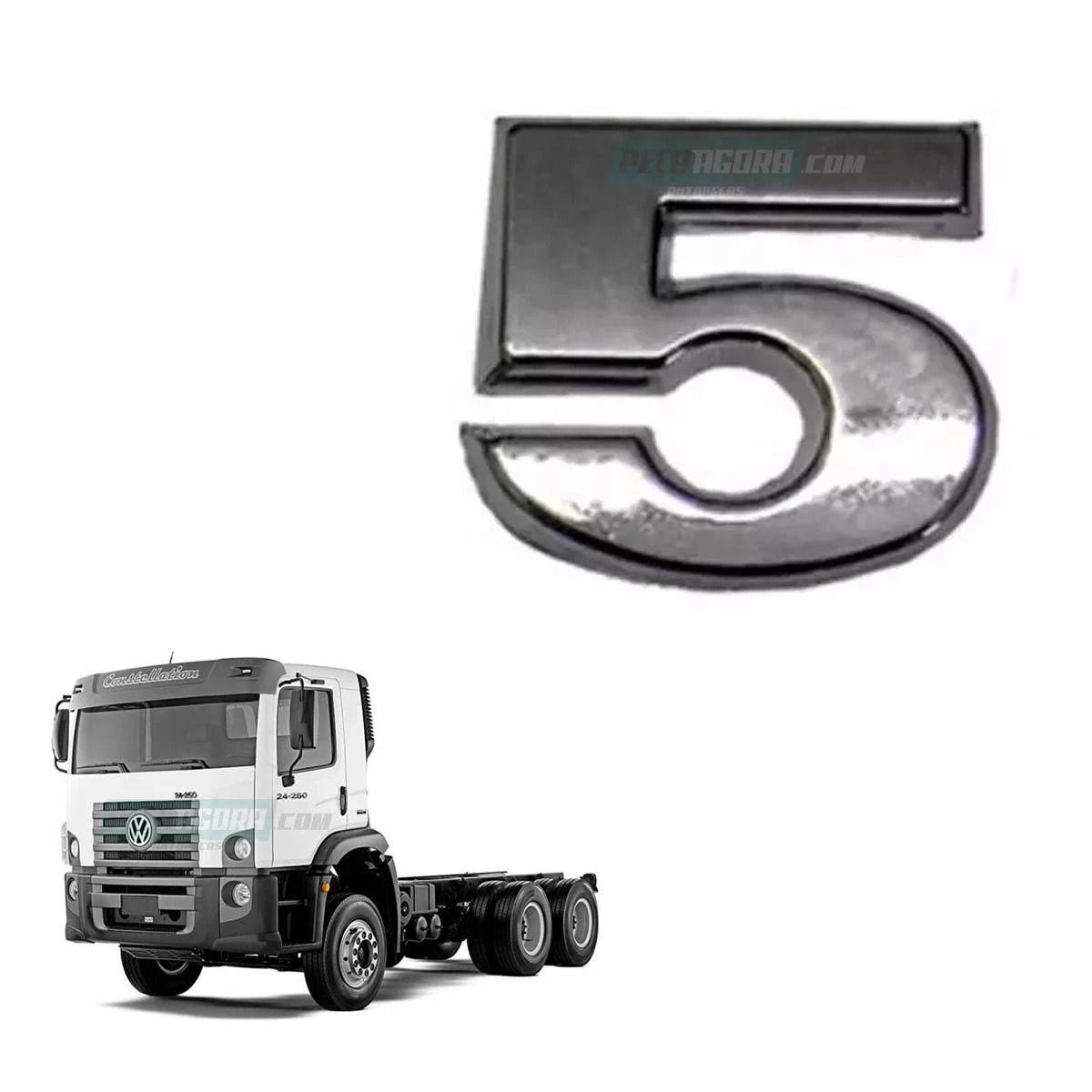 EMBLEMA NUMERO 5 VW CONSTELLATION DELIVERY WORKER ATE 2011 VOLKSWAGEN (V2105)