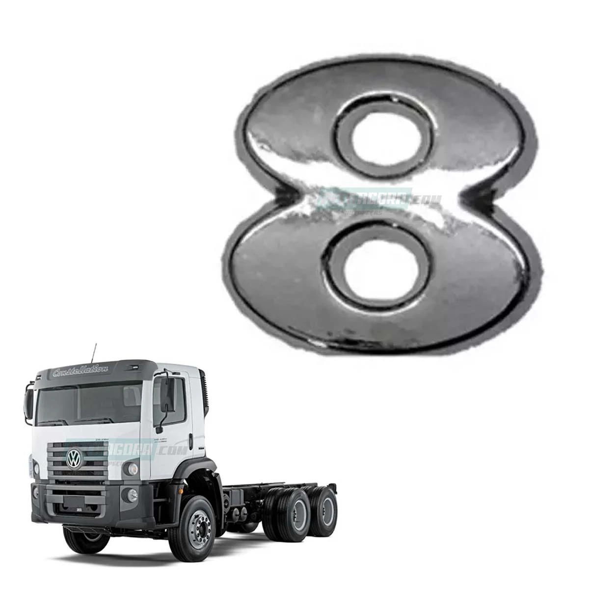 EMBLEMA NUMERO 8 VW CONSTELLATION DELIVERY WORKER ATE 2011 VOLKSWAGEN (V2108)