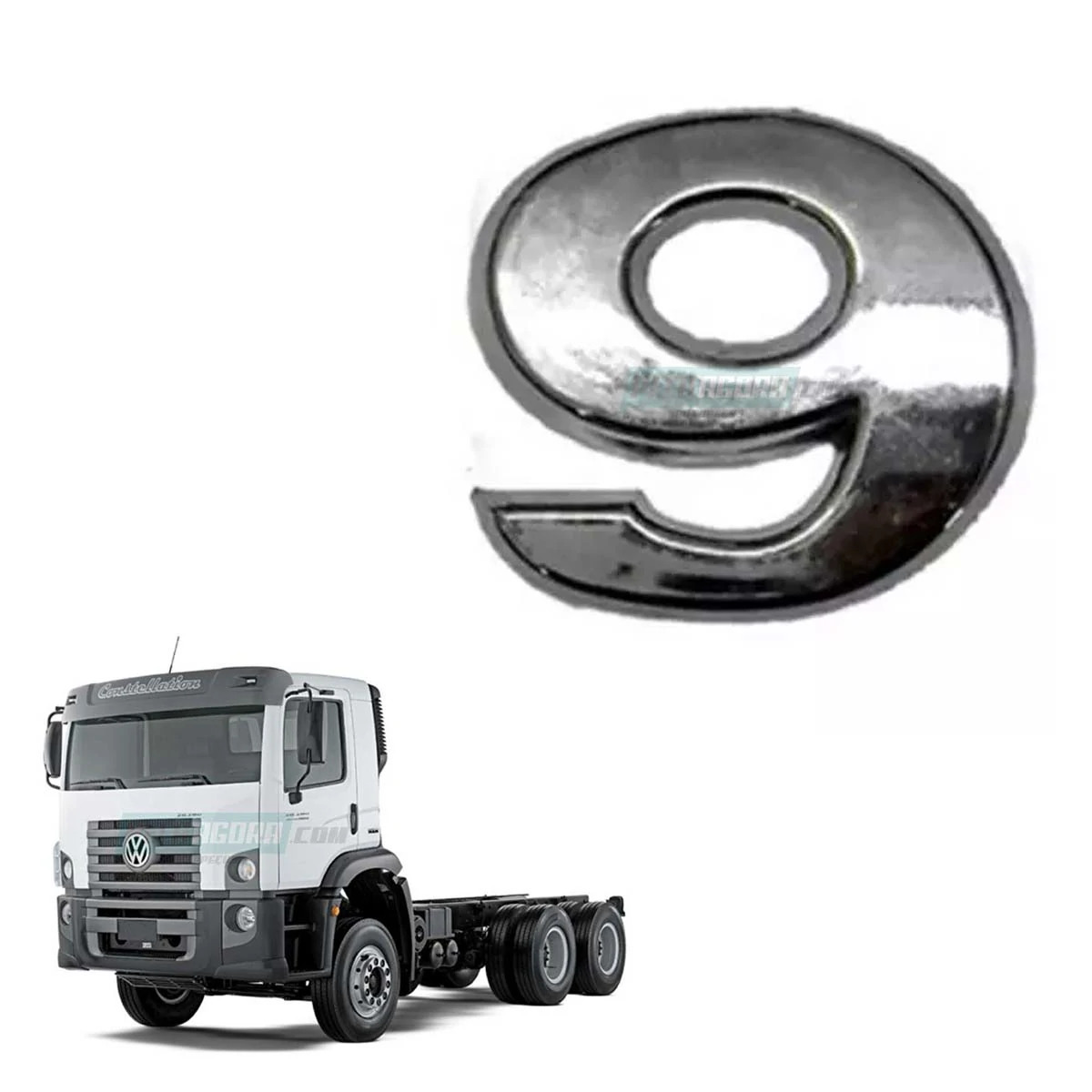 EMBLEMA NUMERO 9 VW CONSTELLATION DELIVERY WORKER ATE 2011 VOLKSWAGEN (V2109)