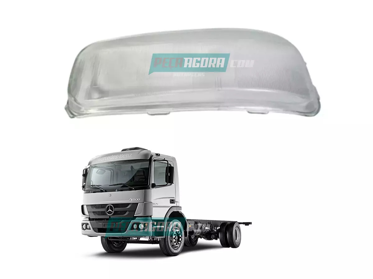 VIDRO LENTE FAROL LE ESQUERDA RAIADA MB ATEGO 1315 1418 1419 1518 1718 1719 1723