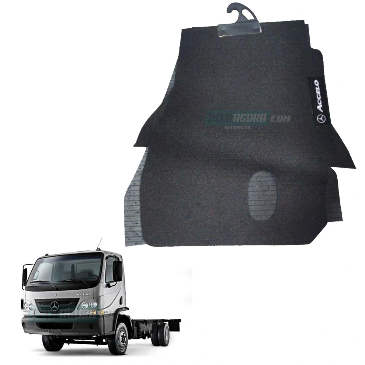 TAPETE MB ACCELO 2014 BORRACHA TEXTURIZADO 2 PECAS COM NOME COM LOGO MERCEDES BE