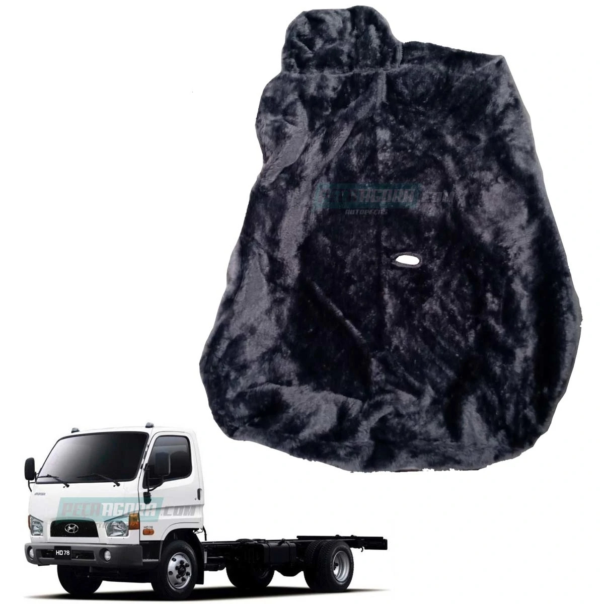 CAPA PELUCIA CHINIL BANCO S/LOGO HYUNDAI HD 78 SO CARONA CINZA (457424)