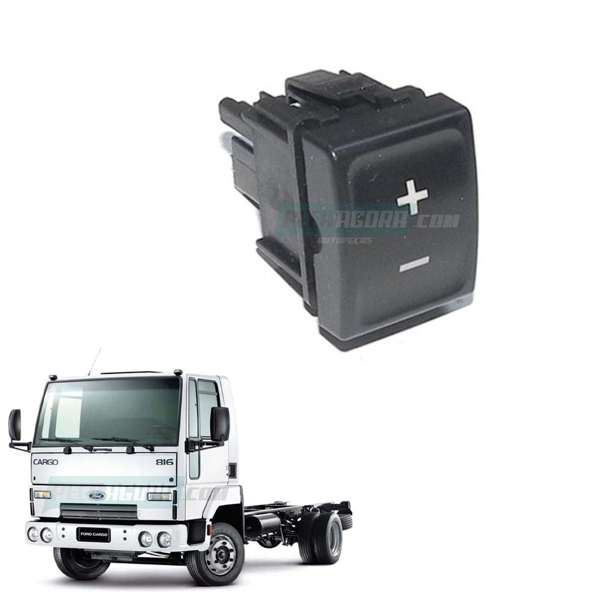INTERRUPTOR AJUSTE CONTROLE VELOCIDADE  (+/-) FORD CARGO 816 1119 - 2012 A 2019 
