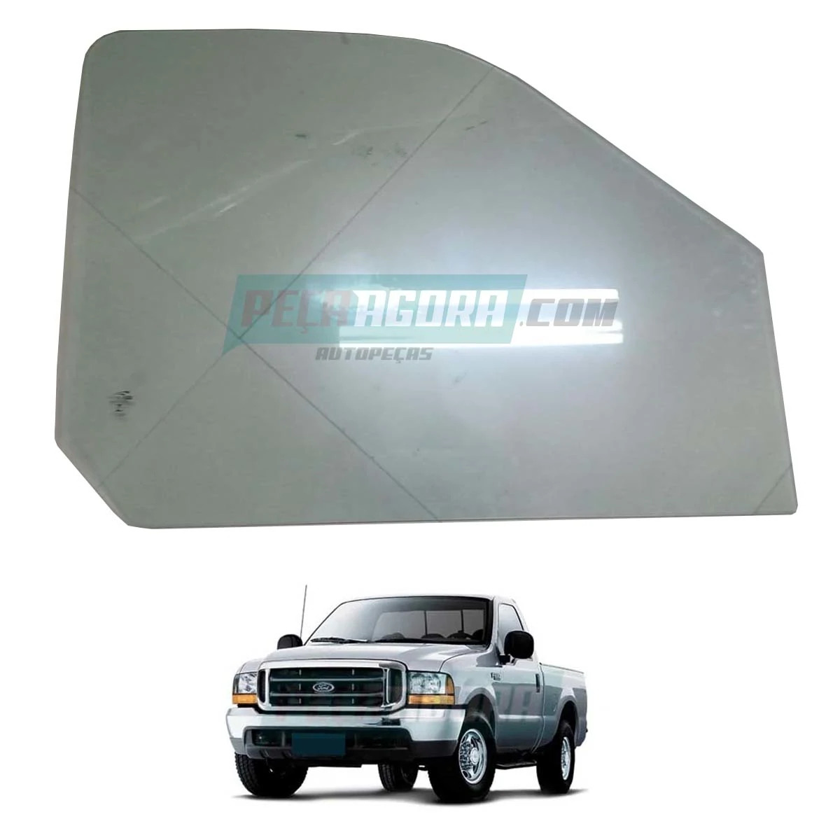 VIDRO JANELA PORTA DIREITO FORD F250 F350 F4000 SEM SUPORTE (CC3525214A50AA)