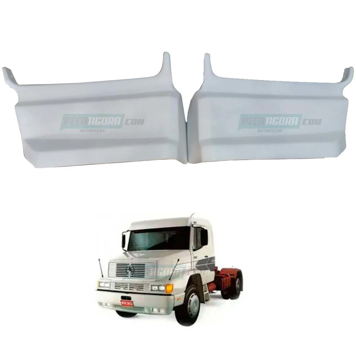 PAR TAPA ESTRIBO PEGA CHINELO MERCEDES BENZ 1620 1938 1632 1634 BICUDO FIBRA  (K