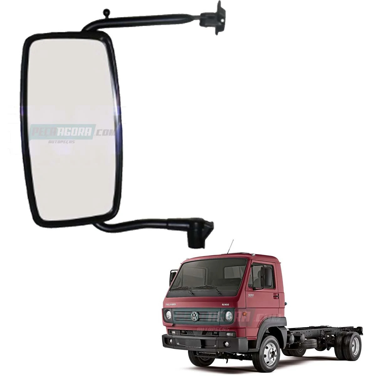 ESPELHO RETROVISOR PRETO VW DELIVERY EURO V 5150 8160 9160 10160 ADVANTECH 2017 