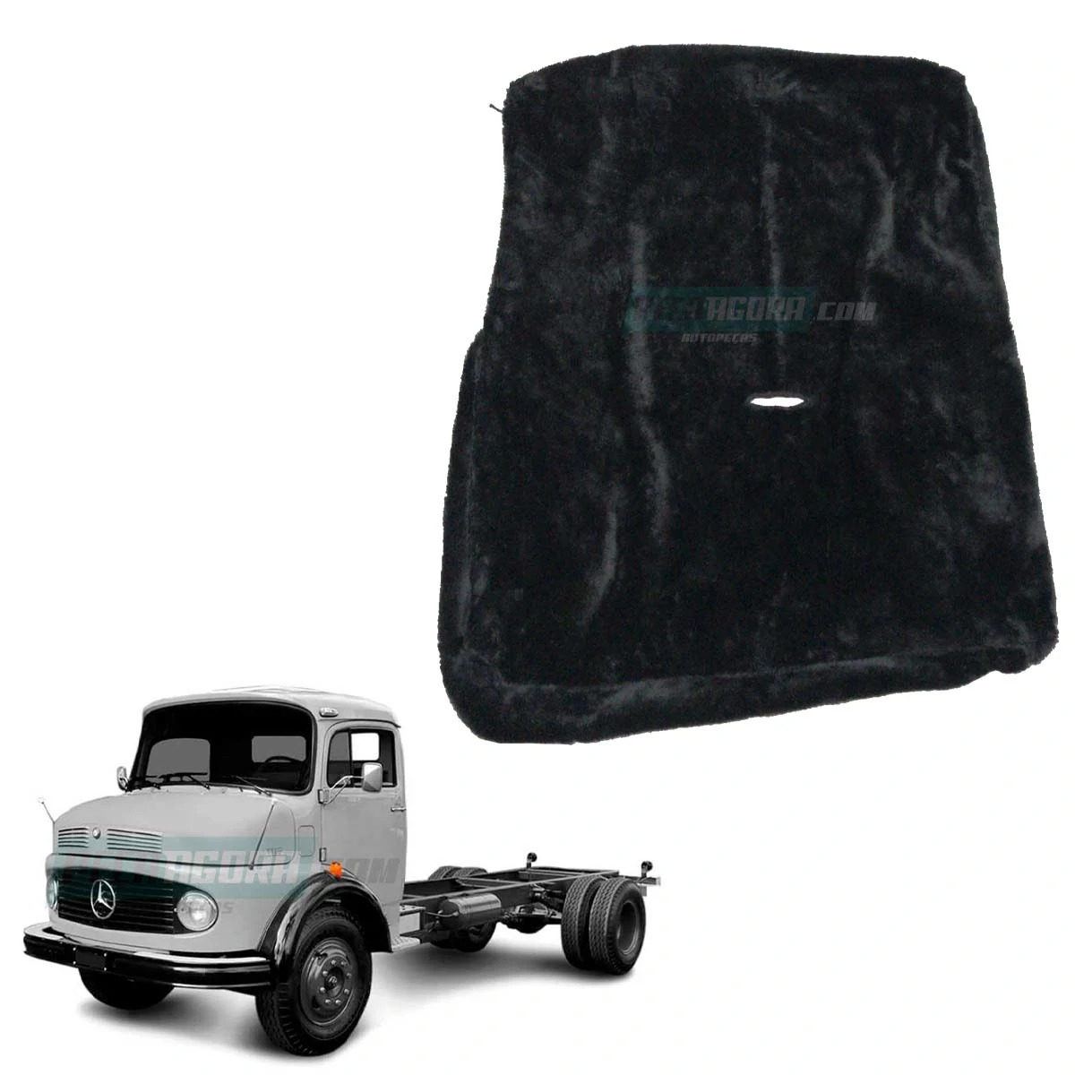 CAPA PELUCIA CHINIL BANCO S/LOGO MB 1113 CARONA GAUCHA PRETA (440043)