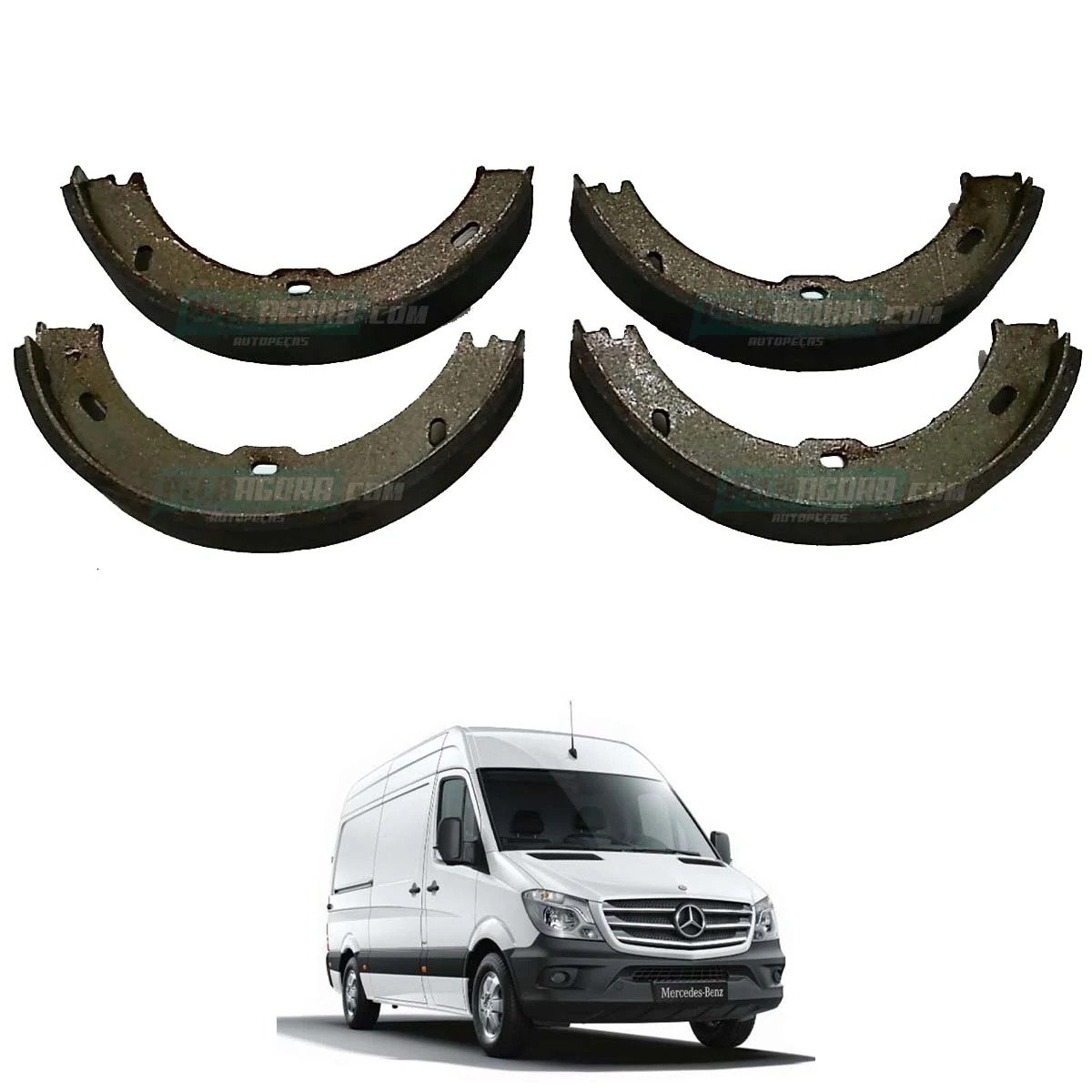 SAPATA FREIO MAO MB SPRINTER 311 415 JOGO SAPATA COM LONA COLADA (9064200320.)