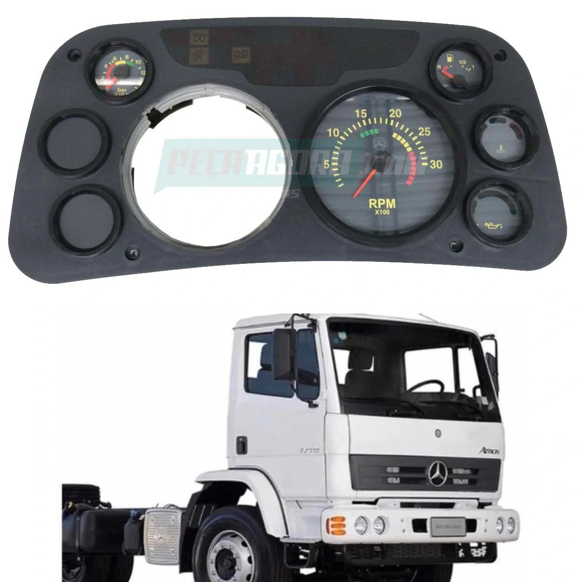 PAINEL COMPLETO S/TACOGRAFO POLAK 12V MB CARA CHATA 1620 1622 1215C LK1218 1418 