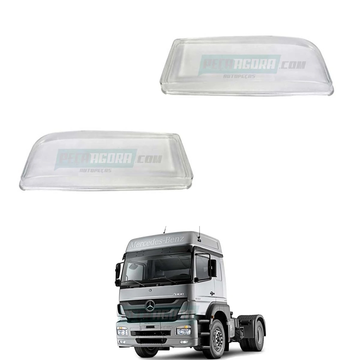 PAR LENTE VIDRO ESQ DIR FAROL MB AXOR (K.0008264310-0008264210)