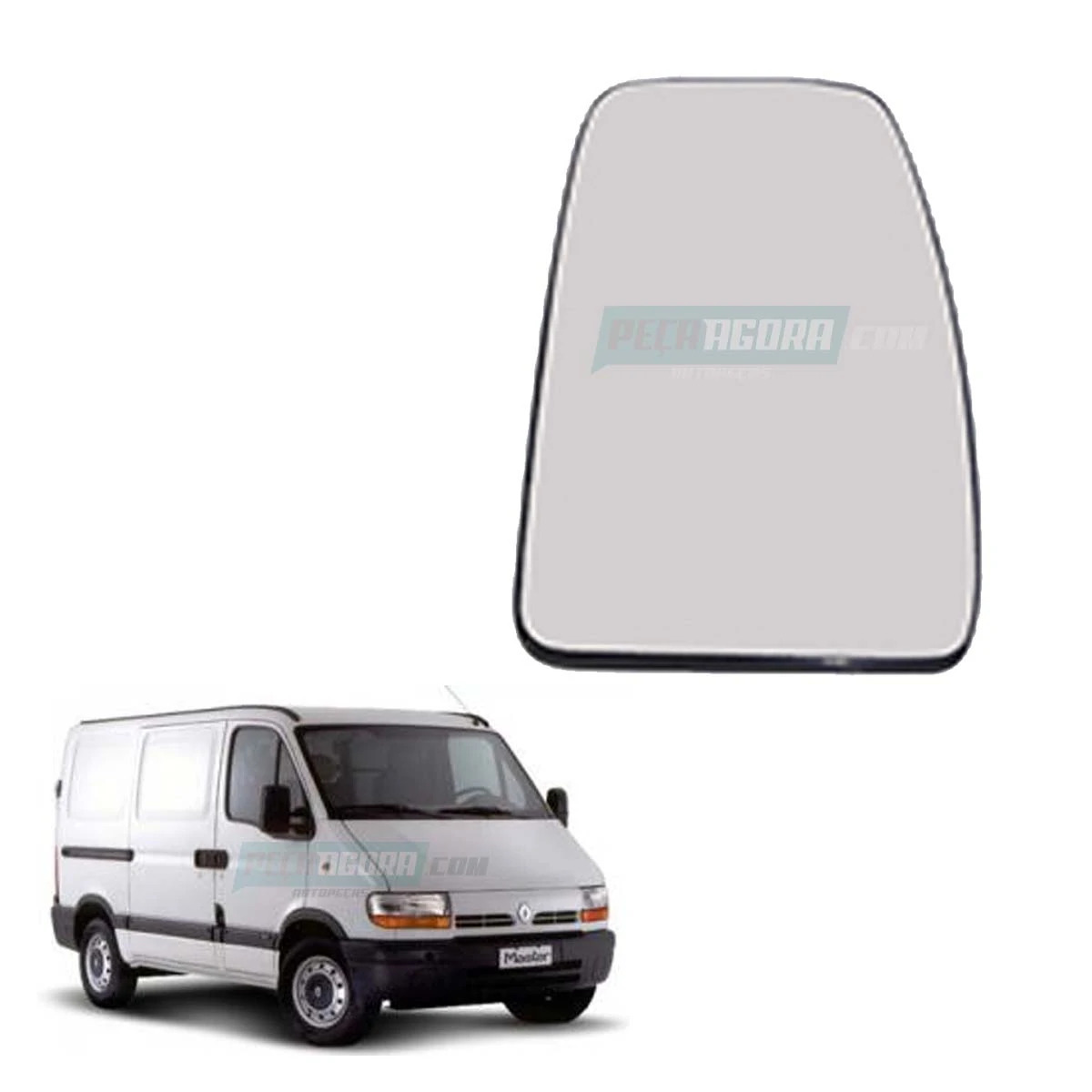 VIDRO SUPERIOR DIREITO ESPELHO RETROVISOR RENAULT MATER 2003 A 2012 (7701057372)