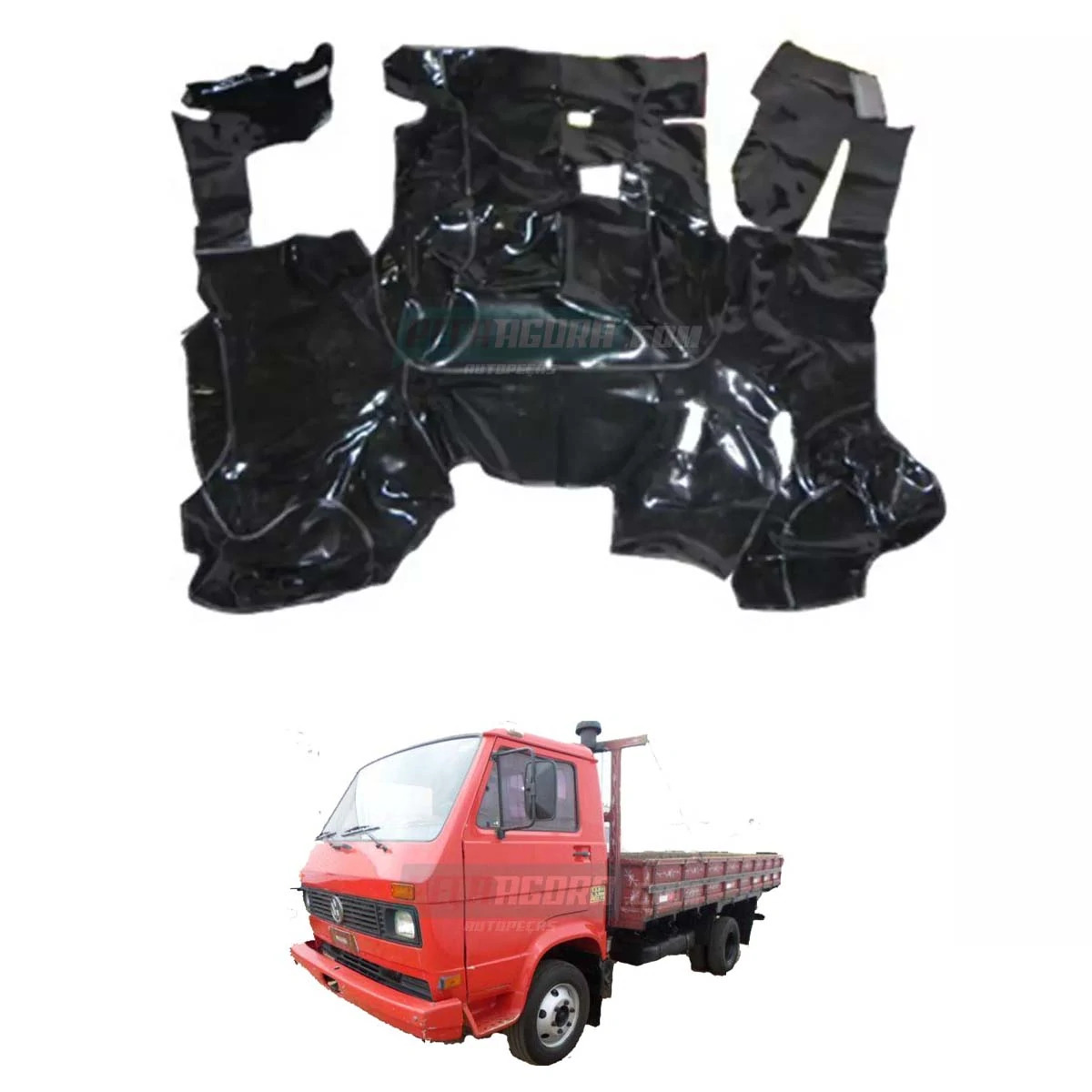 TAPETE VINIL PRETO COM CAPUZ VW 7100 7120 8120 8140 8150 9150 13150 13180 15180 