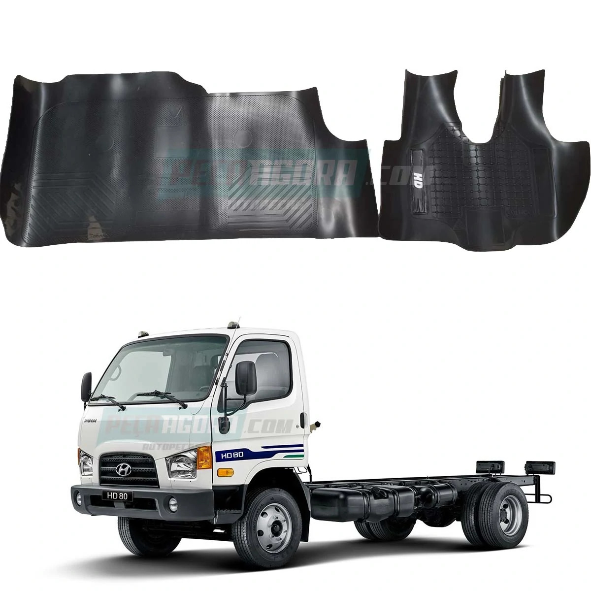 TAPETE PVC HYUNDAI HD DIANTEIRO 2 PECAS CINZA (439383)