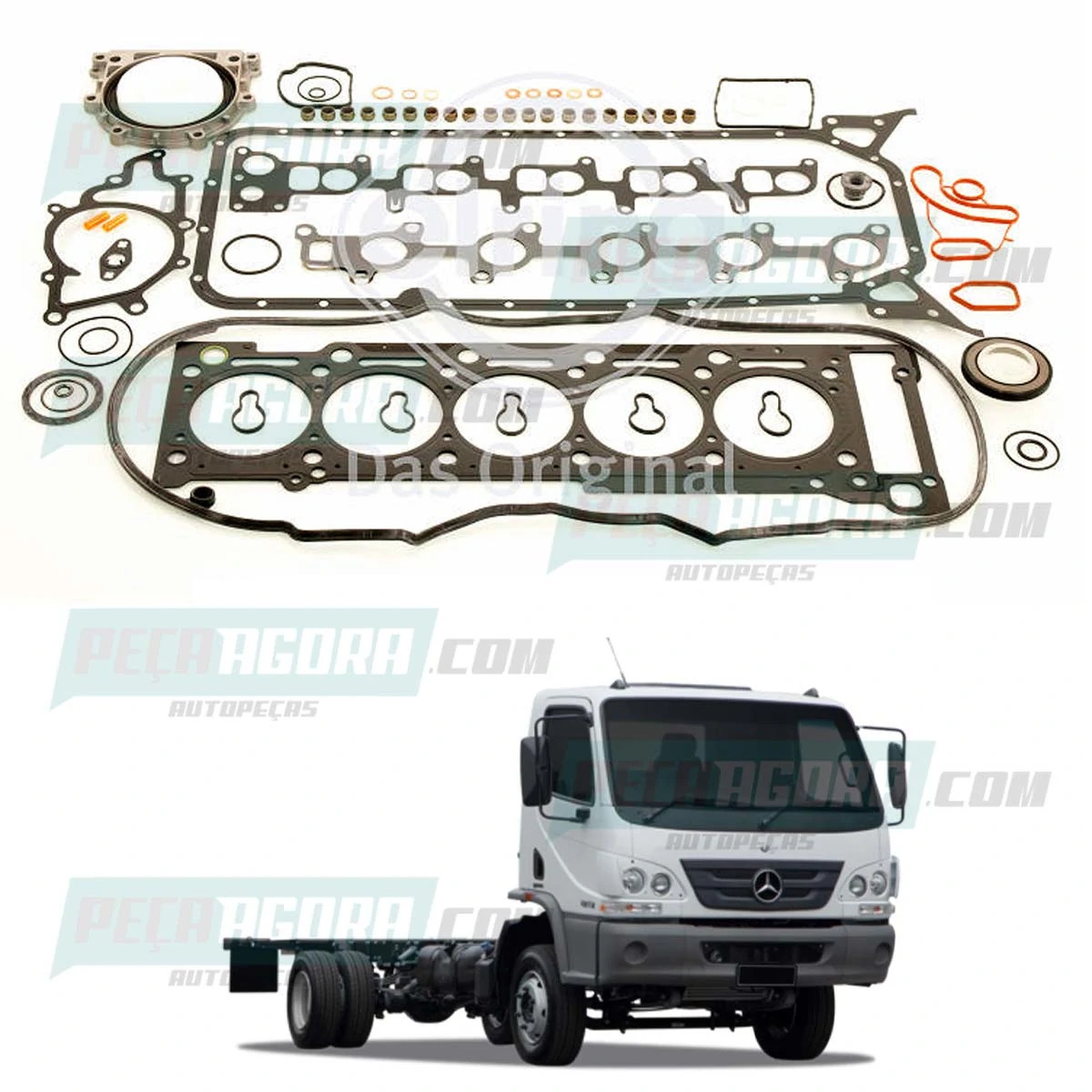 JOGO JUNTAS COMPLETO MB ACCELO 715C 2000 EM DIANTE OM611 2.7L 20V (6120101405X)