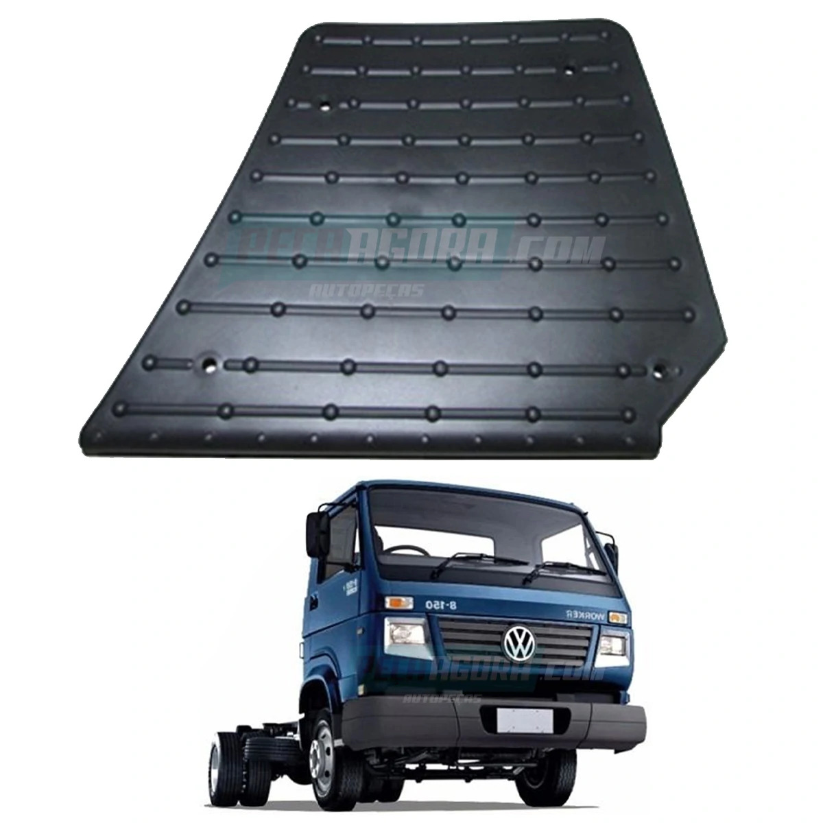 TAPETE ESTRIBO INFERIOR DIR PRETO VW WORKER 17250E 23250E 13170E 15170E 13180E 1