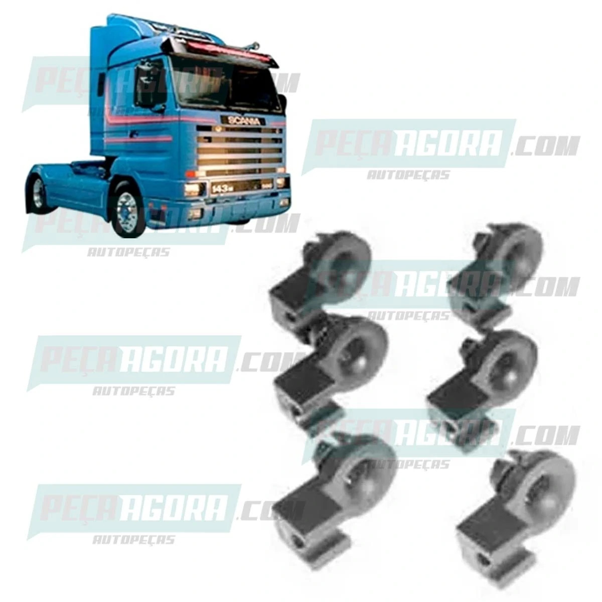 CAIXA 6  PRESILHA FECHADURA PORTA PARA SCANIA P93 R113 T113 R143 (CX.316383**6)