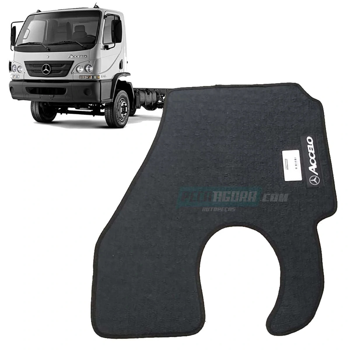 TAPETE TEXTURIZADO ORIGINAL MODELADO C/LOGO MB ACCELO MOTORISTA PRETO PREMIUM (4